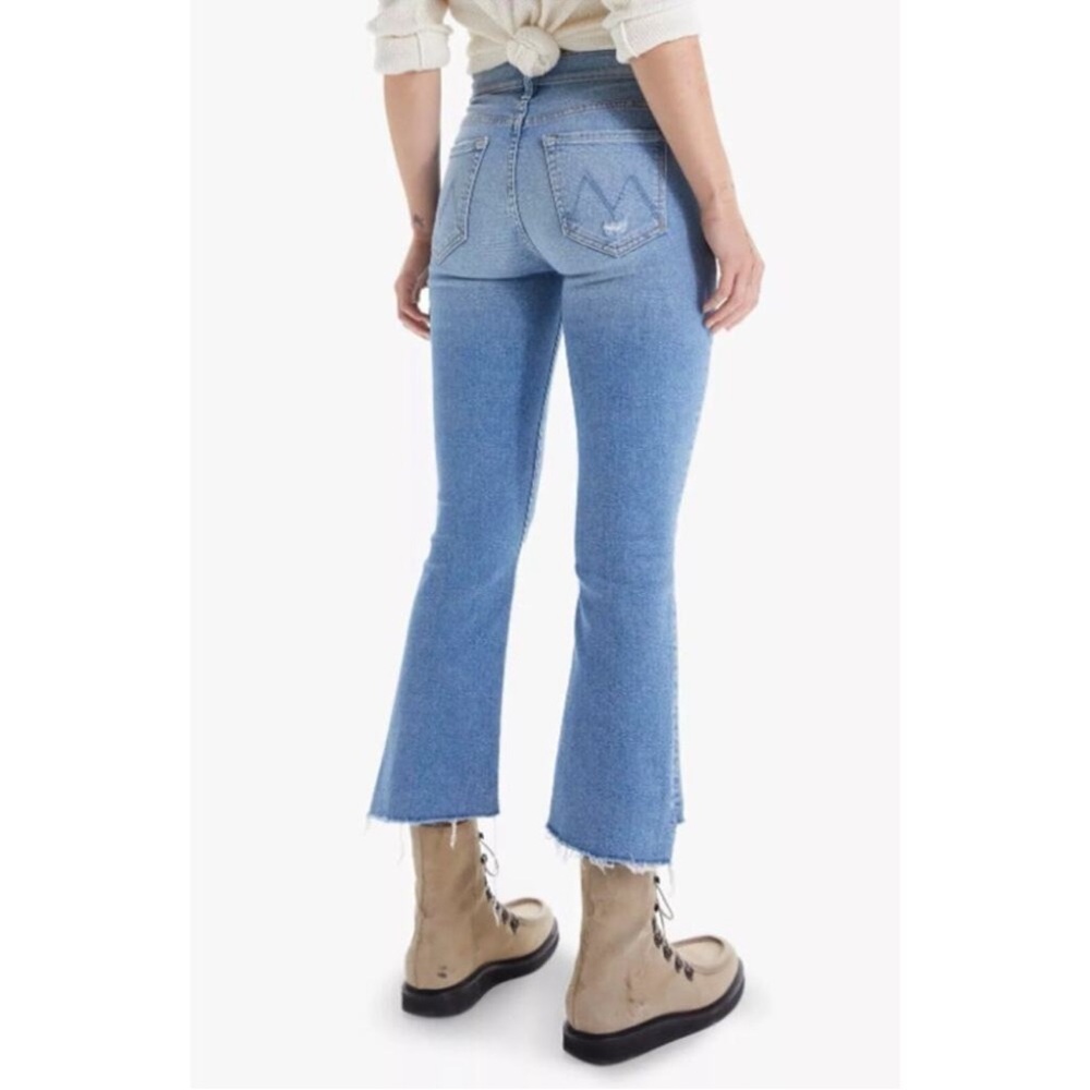 MOTHER The Insider Crop Step Fray Jeans in Thrilling Shots Size 27 - Picture 2 of 16